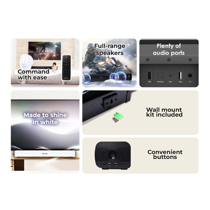 SonicGear SonicBar HD7000 Ultra Bass 140W TV Soundbar Bluetooth 5.0 | HDMI ARC, Optical & Dual Karaoke Mic Input