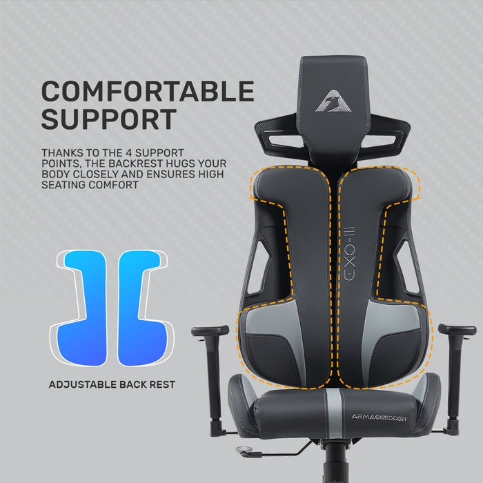 Armaggeddon EXO III Ergonomic Gaming Chair Scratch-Resistant PU Leather, 3D Armrests, 135° Recline, 150kg Capacity