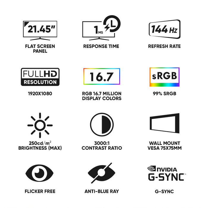 Armaggeddon PXP 22G 22" 144Hz Full HD Gaming Monitor
