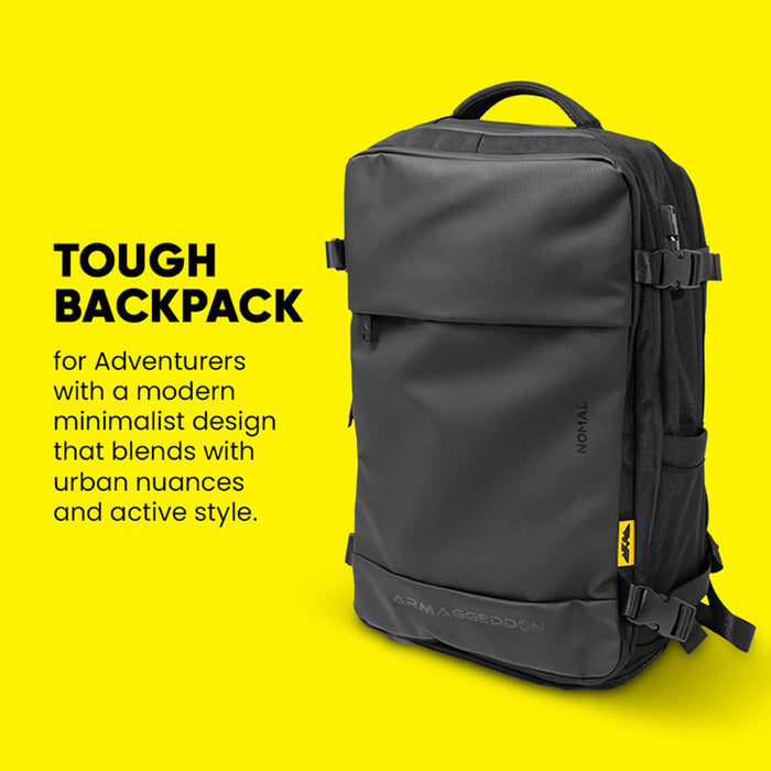 Armaggeddon Nomad 15 Flight Approved Travel Laptop Backpack with Anti Theft Lock, USB-A & USB-C Charging Ports and Shoe Compartment