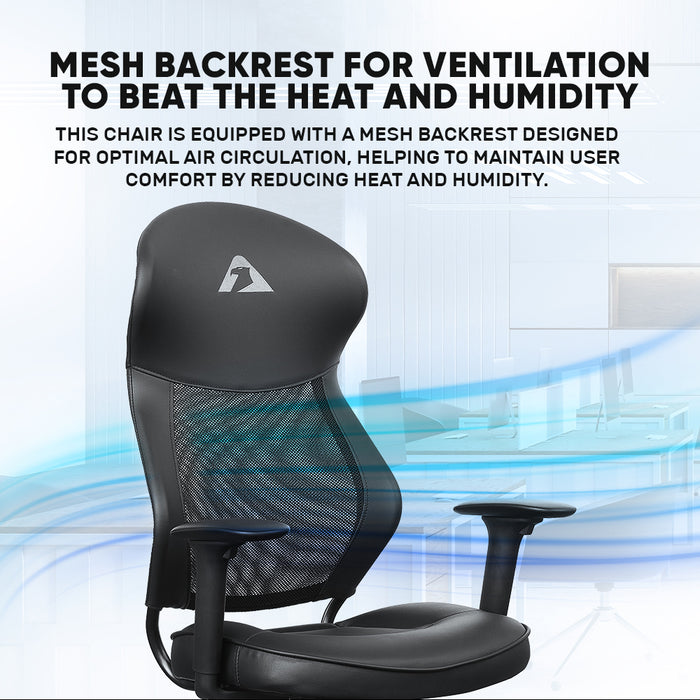 Armaggeddon Flexion Air Ergonomic Mesh Office Chair 4D Adjustable Armrests, 120° Tilt, Class 3 Gas Lift, 120kg Support