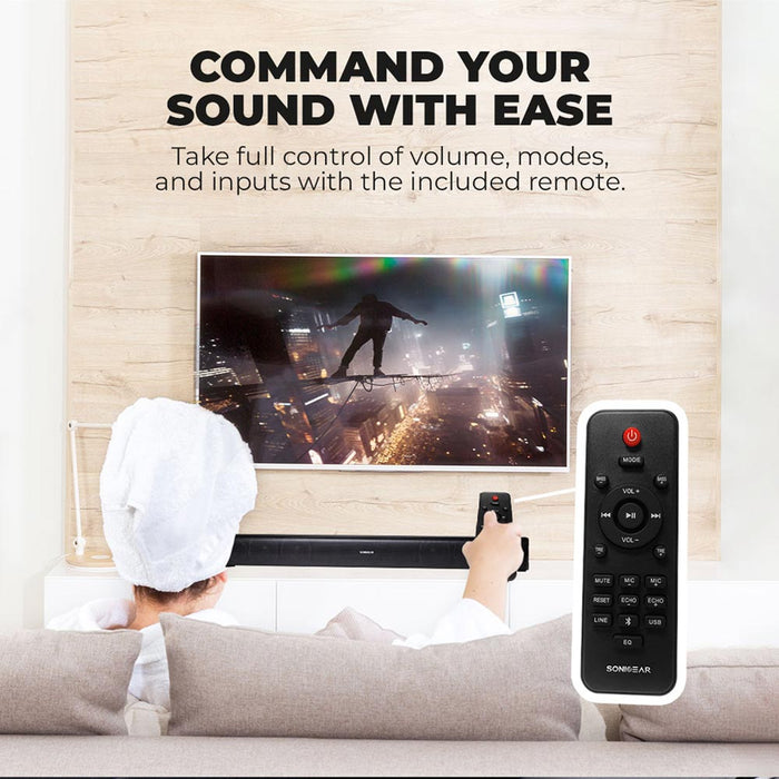 SonicGear SonicBar HD7000 Ultra Bass 140W TV Soundbar Bluetooth 5.0 | HDMI ARC, Optical & Dual Karaoke Mic Input