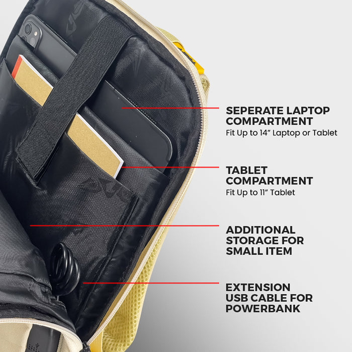 Armaggeddon Recce 13 Gaia Recycled Laptop Backpack with USB Charging Port, Splash-Resistant Material &amp; Trolley Sleeve