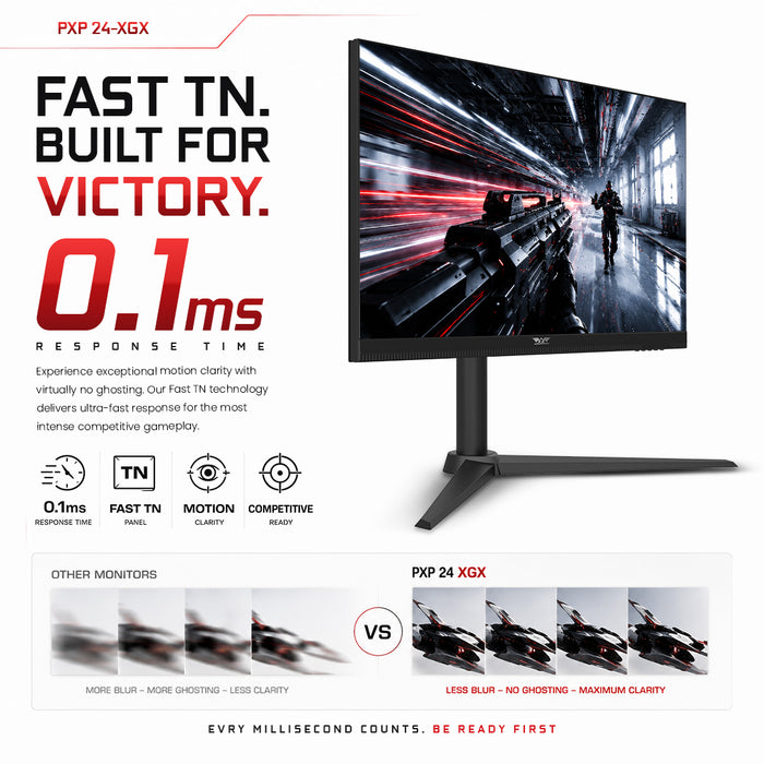 Armaggeddon PXP 24 XGX 24" FHD 600Hz TN Gaming Monitor 0.1ms Adjustable Stand FreeSync & G-SYNC Compatible