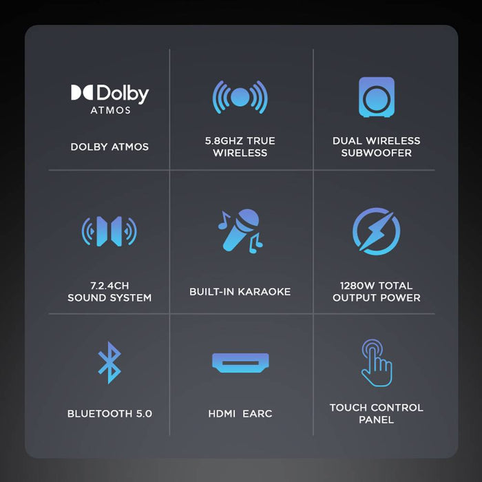 SONICGEAR STUDIOBAR 9000 DOLBY ATMOS 7.2.4 SOUNDBAR