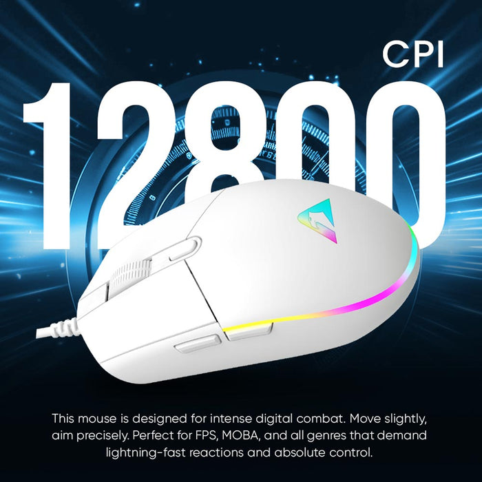 Armaggeddon Grumman Raven III Sigma Stealth Wired RGB Gaming Mouse 12800 CPI, Silent Click, 5 Macro Buttons, 90g Lightweight