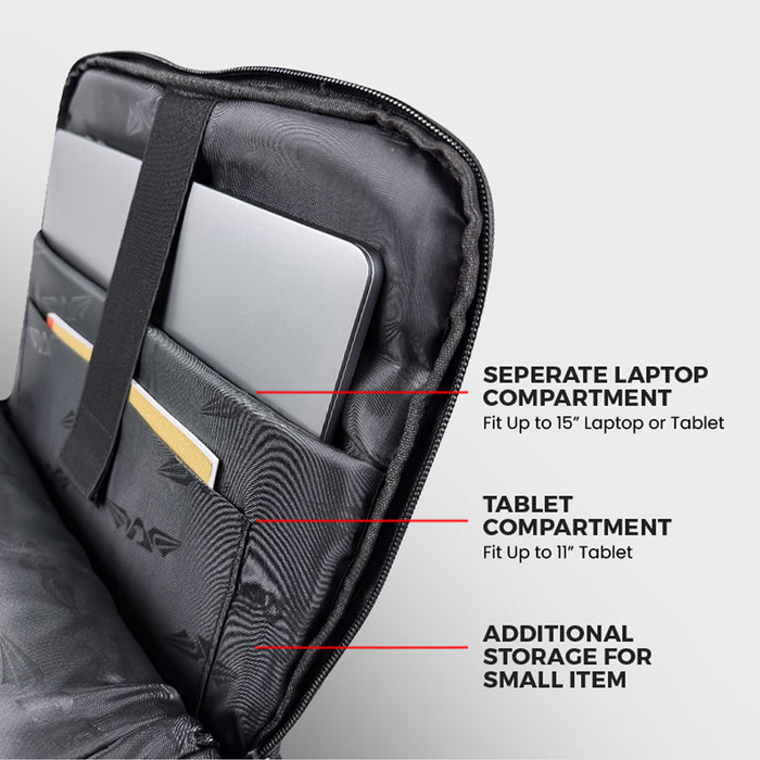 Armaggeddon Recce 15 Gaia 15 Inch Recycled Laptop Backpack with USB Charging Port, Splash Resistant Material & Trolley Sleeve
