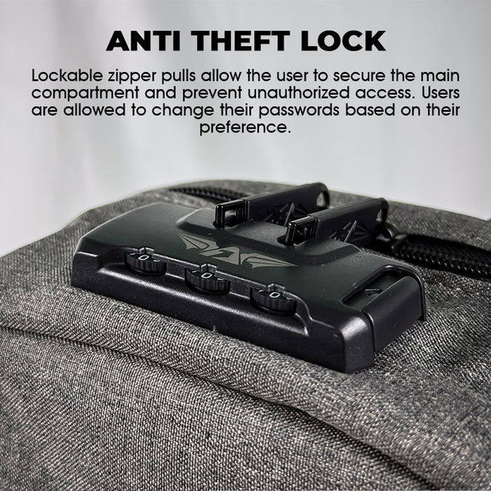 Armaggeddon Shield 3 Anti Theft Laptop Backpack with USB Charging Port, Padded Compartment & YKK Zip