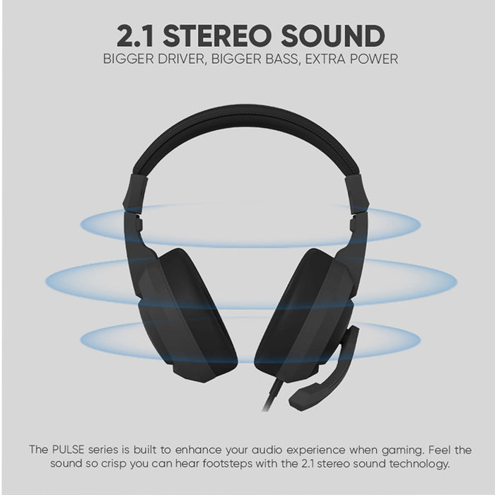 Armaggeddon Pulse 1 Chroma Wired Gaming Headset 2.1 Stereo, 40mm Drivers, RGB Lighting & Omnidirectional Mic