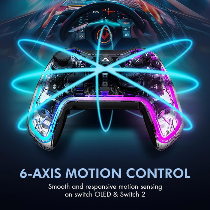 Armaggeddon Morph 7 RGB Nitro Wireless Gaming Controller Bluetooth 5.0, 2.4GHz & Wired, 6-Axis Motion, Phone Clip