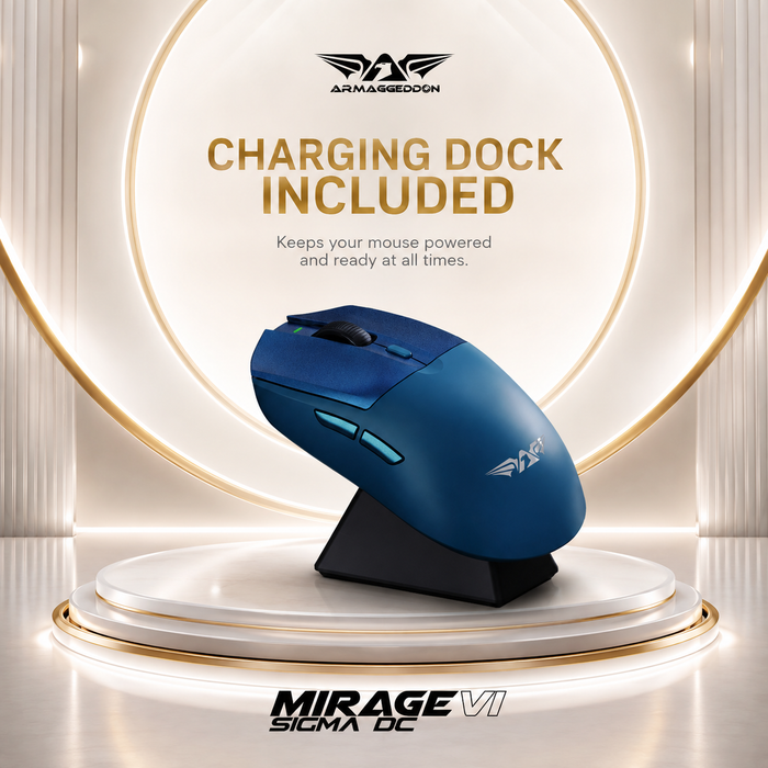 Armaggeddon Mirage VI Sigma DC Wireless Gaming Mouse with Charging Dock