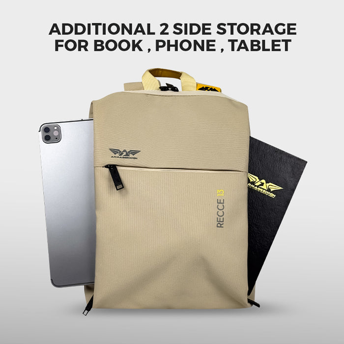 Armaggeddon Recce 13 Gaia Recycled Laptop Backpack with USB Charging Port, Splash-Resistant Material &amp; Trolley Sleeve