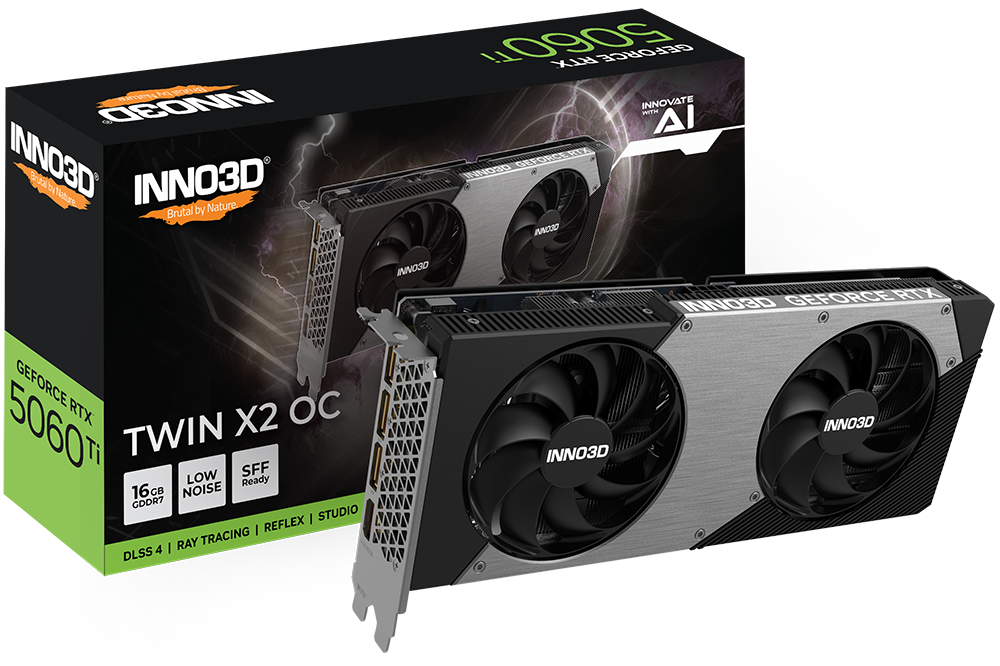 INNO3D® GEFORCE® RTX™ 5060 Ti 16GB TWIN X2 OC
