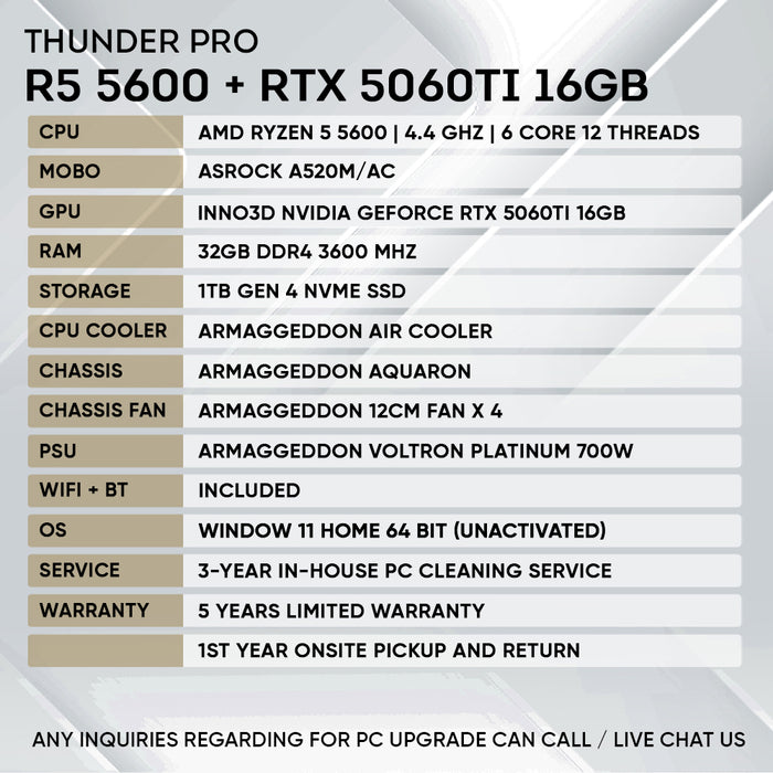 RYZEN 5 5600 + RTX 5060 Ti 16GB