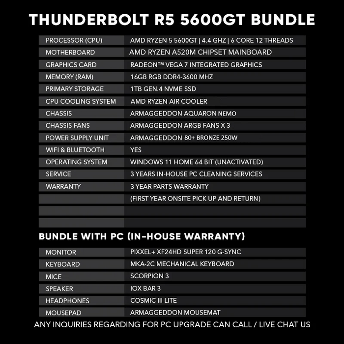 Thunderbolt R5 5600GT | BEST VALUE Entry Level for Gaming and Office