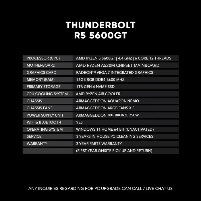 Thunderbolt R5 5600GT | BEST VALUE Entry Level for Gaming and Office