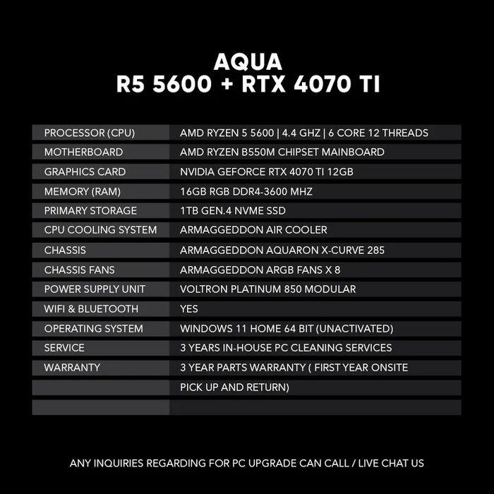 AQUA l R5 5600 + RTX 4070 TI