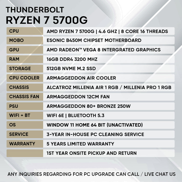 RYZEN 7 5700G BUNDLE | BEST VALUE Entry Level for Gaming and Workstation