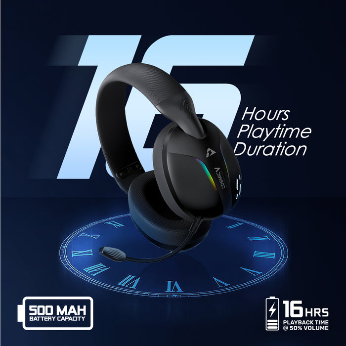 Armaggeddon Cosmic V Quad Mode Wireless RGB Gaming Headset Bluetooth 5.4, 2.4GHz USB-A USB-C, 40mm Drivers & Detachable Mic