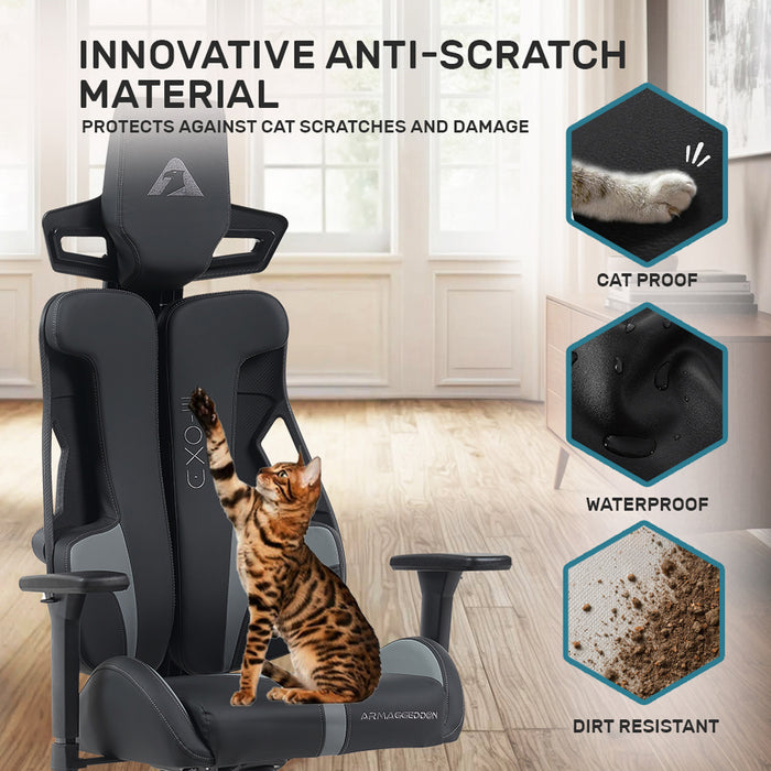 Armaggeddon EXO III Ergonomic Gaming Chair Scratch-Resistant PU Leather, 3D Armrests, 135° Recline, 150kg Capacity