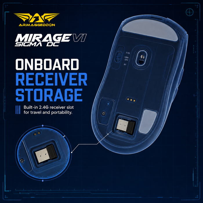 Armaggeddon Mirage VI Sigma DC Wireless Gaming Mouse with Charging Dock