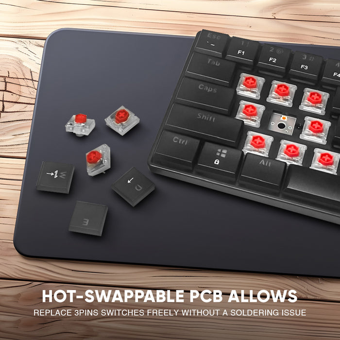 Armaggeddon SMK 1C Psychsparrow 61 Key Low Profile Mechanical Gaming Keyboard Hot Swappable, USB-C, Multicolour Backlight