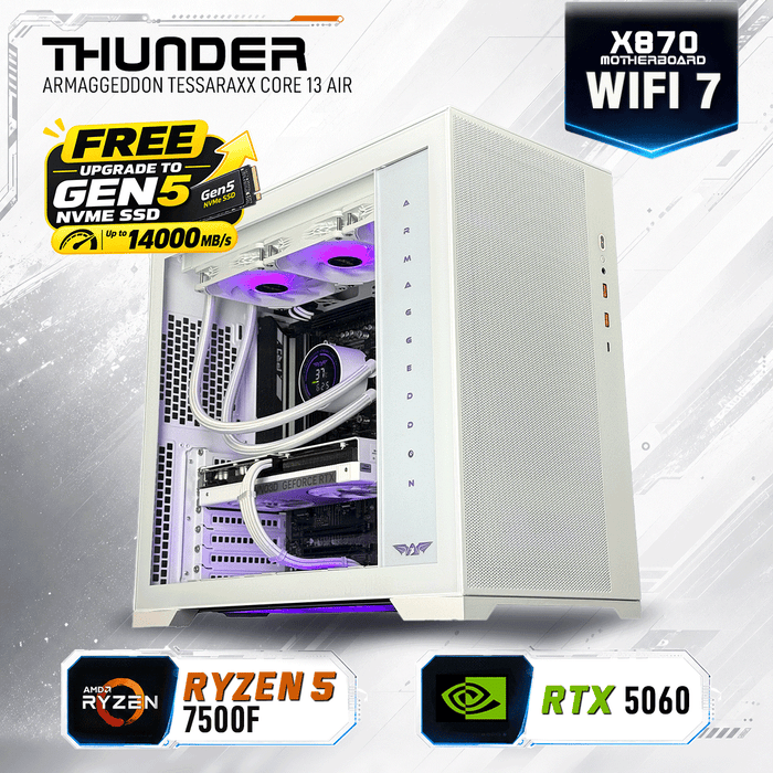 Armaggeddon Gaming PC – AMD Ryzen 5 7500F + RTX 5060 | Extreme Performance Build (FLASH SALE)