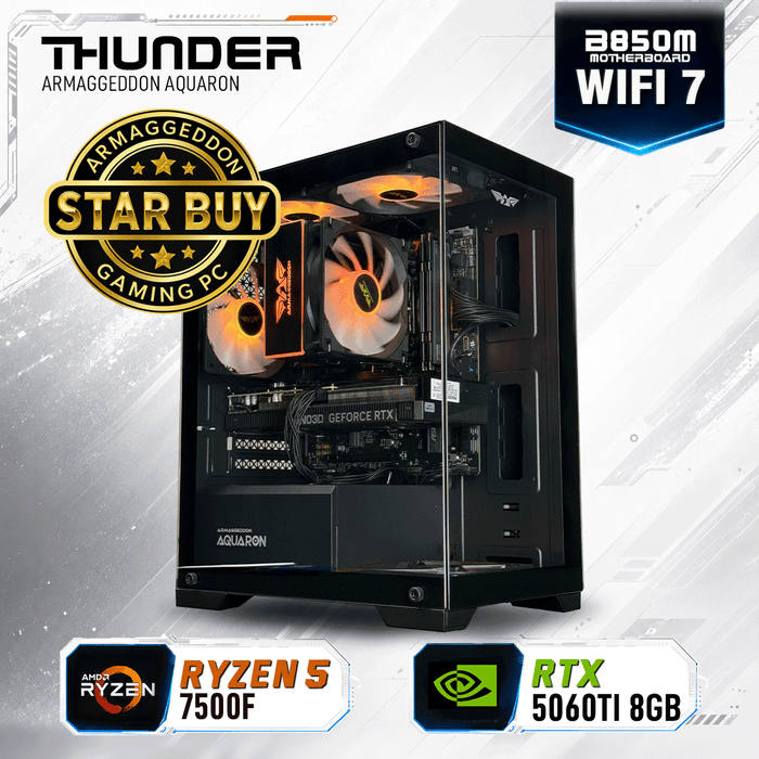 Armaggeddon Gaming PC – AMD Ryzen 5 7500F + RTX 5060Ti 8GB | Star Buy