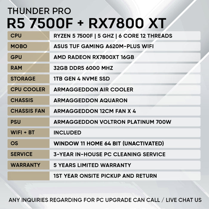 RYZEN 5 7500F + RX 7800XT