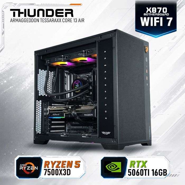 Armaggeddon Gaming PC – AMD Ryzen 5 7500X3D + RTX 5060Ti 16GB | Extreme Performance Build