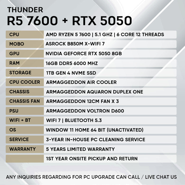 RYZEN 5 7600 + RTX 5050