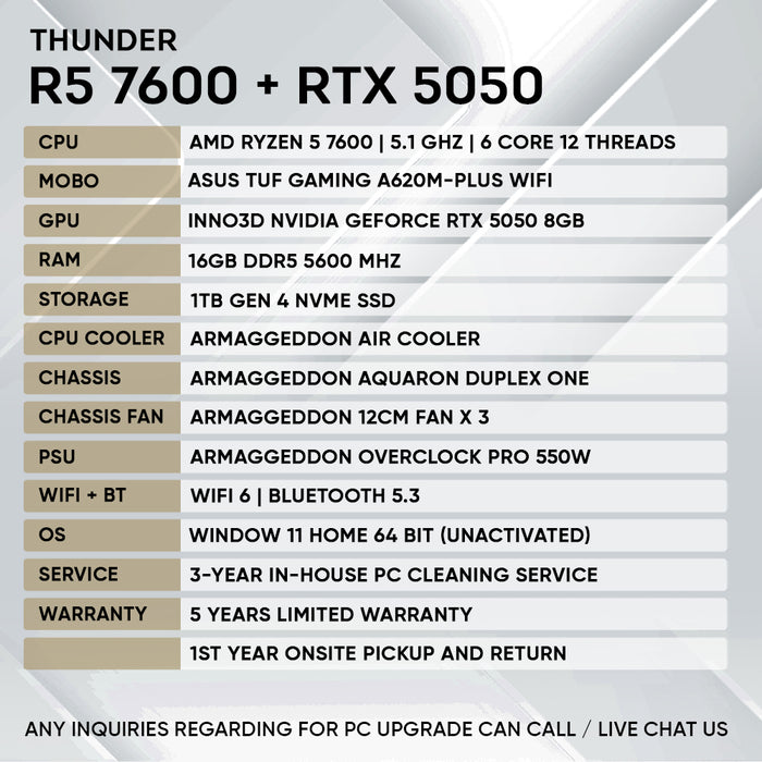 RYZEN 5 7600 + RTX 5060