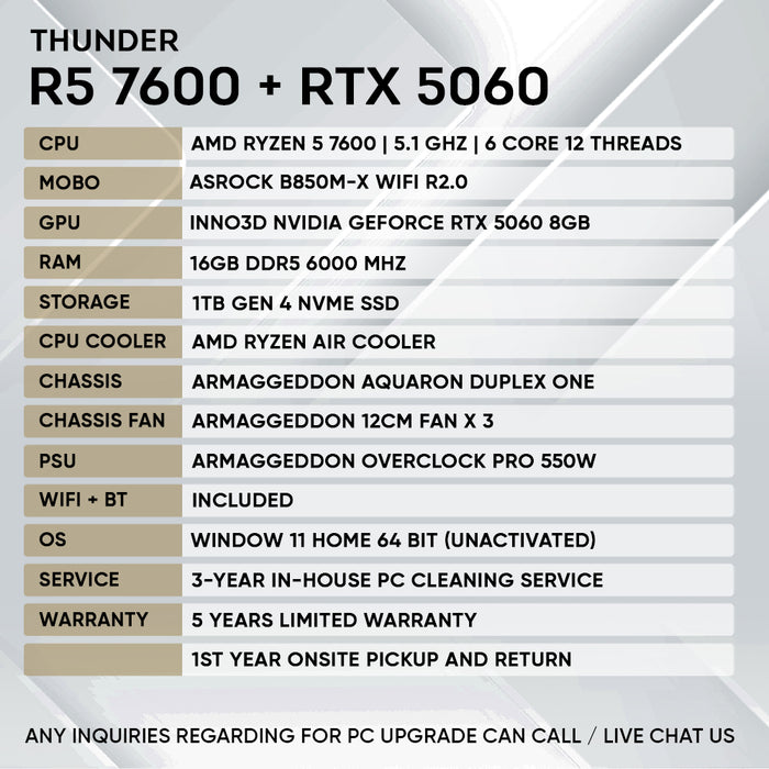 RYZEN 5 7600 + RTX 5060