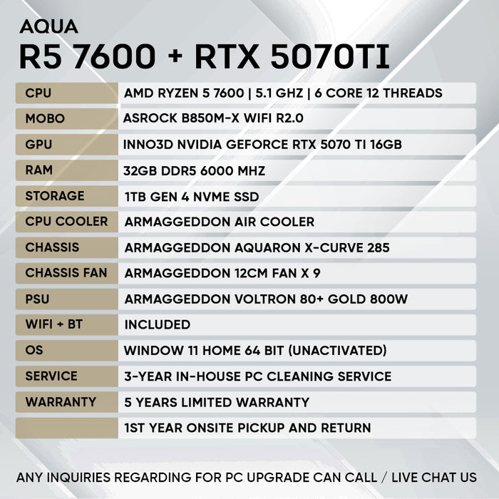 RYZEN 5 7600 + RTX 5070 Ti