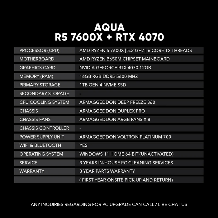 Aqua | R5 7600X + RTX 4070