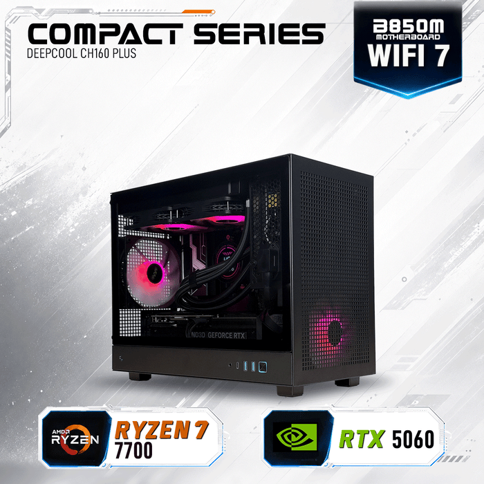 Armaggeddon Gaming PC – AMD Ryzen 7 7700 + RTX 5060 | Compact Series 32GB RAM