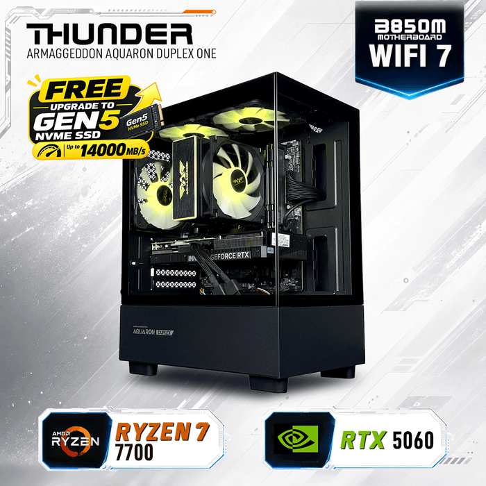 Armaggeddon Gaming PC – AMD Ryzen 7 7700 + RTX 5060 | Custom Built Desktop