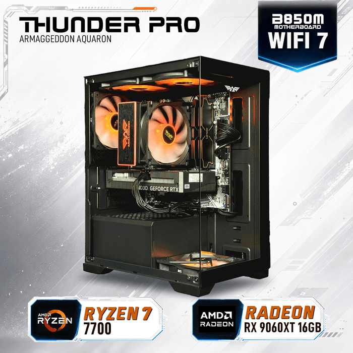 Armaggeddon Gaming PC – AMD Ryzen 7 7700 + RX 9060XT 16GB | Custom Built Desktop