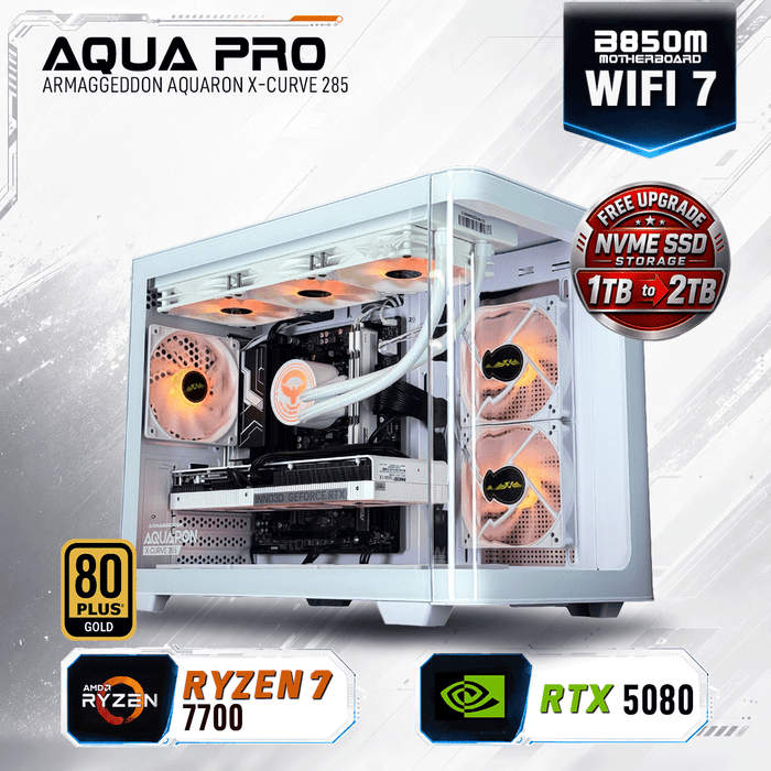 Armaggeddon High-End Gaming PC – AMD Ryzen 7 7700 + RTX 5080 | Custom Built Desktop