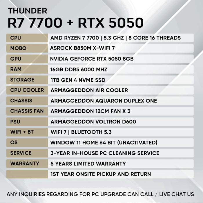 RYZEN 7 7700 + RTX 5050