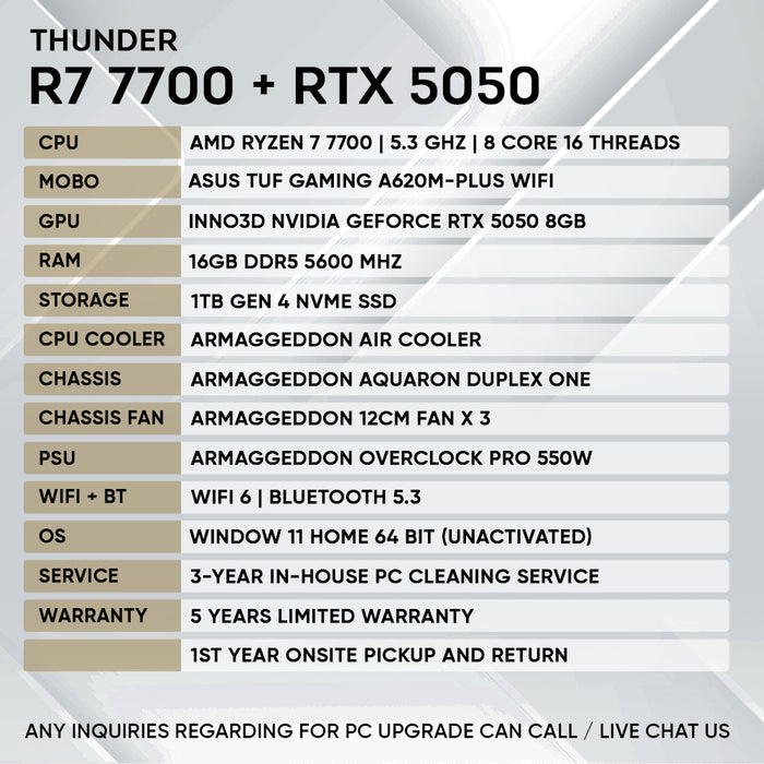 RYZEN 7 7700 + RTX 5050