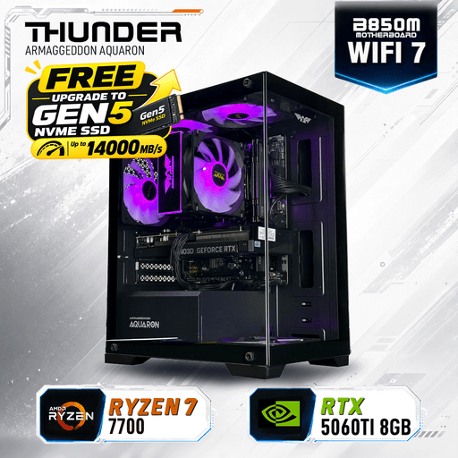 Armaggeddon Gaming PC – AMD Ryzen 7 7700 + RTX 5060Ti 8GB | Custom Built Desktop