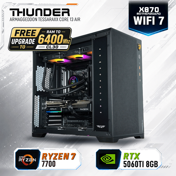 Armaggeddon Gaming PC - AMD RYZEN 7 7700 + RTX 5060Ti 8GB | Extreme Performance Build