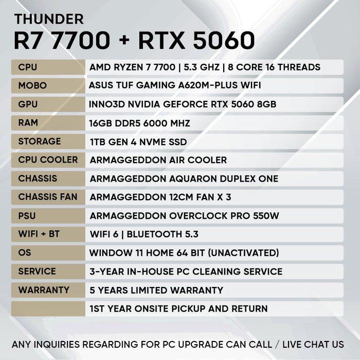 RYZEN 7 7700 + RTX 5060