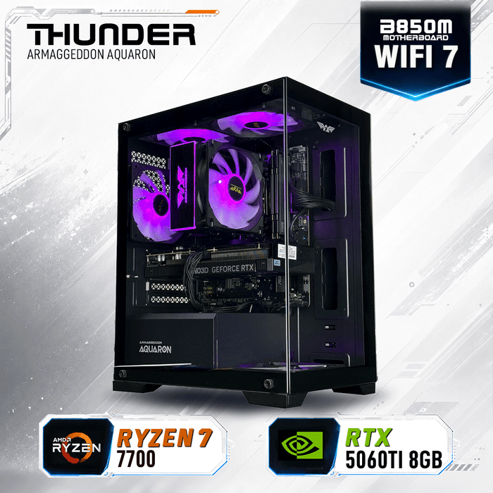Armaggeddon Gaming PC – AMD Ryzen 7 7700 + RTX 5060Ti 8GB | Custom Built Desktop