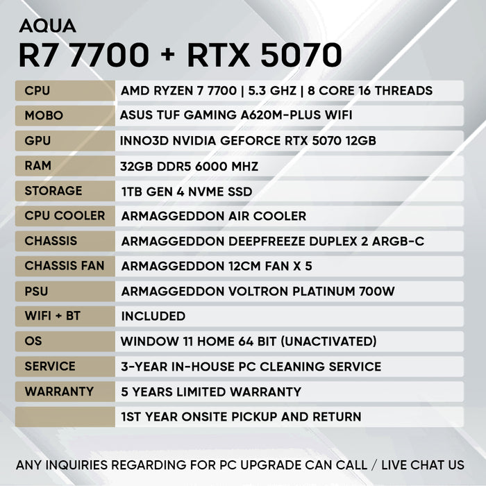 RYZEN 7 7700 + RTX 5070