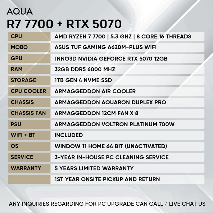 RYZEN 7 7700 + RTX 5070
