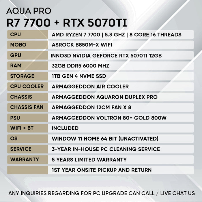 RYZEN 7 7700 + RTX 5070 Ti