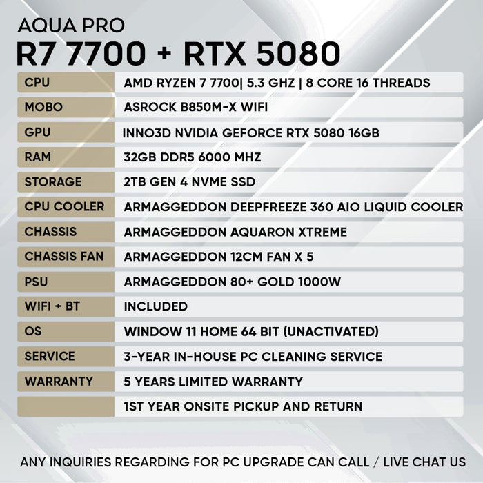 RYZEN 7 7700 + RTX 5080
