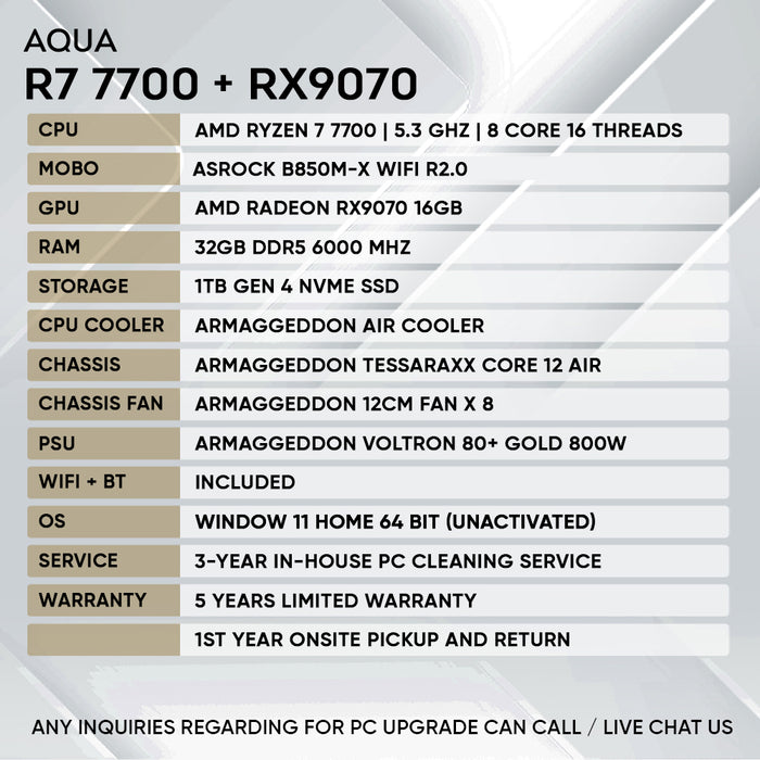 RYZEN 7 7700 + RX 9070